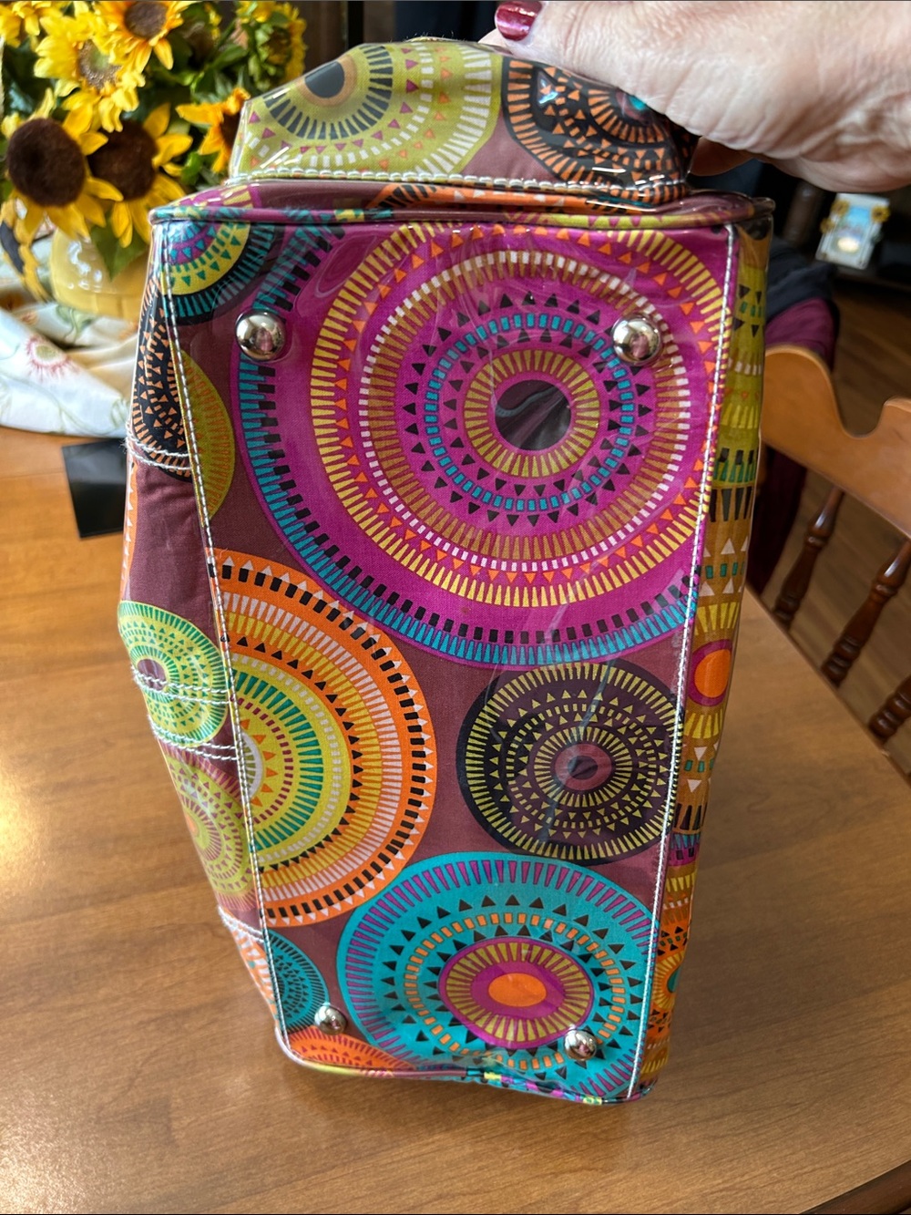 Kalemcom New Orleans Colorful Circle Print Diaper Bag with pouch - Multicolor - Picture 6 of 14